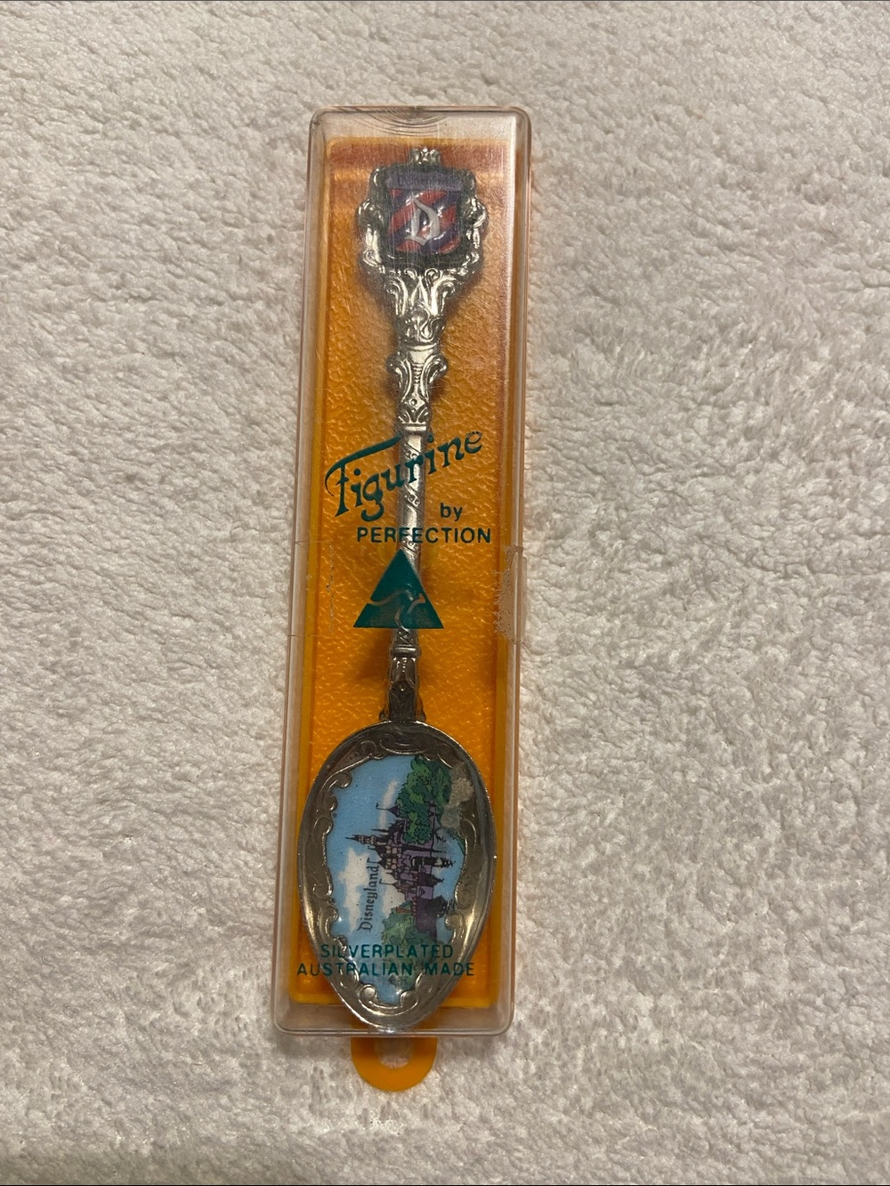 Vintage Perfection Disneyland enamel Silverplated Souvenir Spoon - Blue & Silver